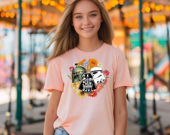Disney Starwars Retro Flower Characters , Retro Disney Star Wars Shirt,Retro Star Wars Mickey Shirt, Disneyworld Shirts,Disney Family Shirts