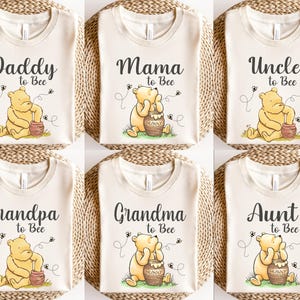 Camiseta de Winnie The Pooh &quot;Mamá a Abeja&quot;, camiseta para mamá primeriza, camiseta de Disney &quot;Mamá a Papá&quot;, sudadera de Disney &quot;Embarazo&quot;, camiseta de Pooh &quot;Papá a Abeja&quot;