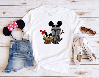 Baby Yoda Mandolorian Disney Mickey Ears Mandalorian Shirt, Mando T-Shirt, Mandalorian Tee Mandalorian Shirt, Mando Shirt, Star Wars, Mando