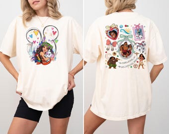 Disney Moana Family Coquette Bow Shirt, Disneyworld Moana Princess Sweatshirt, WDW Princess Tee, Disney Family Vacation Shirt, Moana T-Shirt