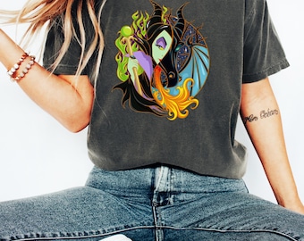 Disney Chillin Like A Villain Shirt, Bad Witches Club Castle Disney Villains Shirt, Female Villains Evil Friends Disney Girls Trip Tee