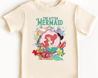 Chemise Ariel Princesse Disney, chemise petite sirène, voyage de filles Disney, t-shirt Ariel oreilles de Minnie Disney, chemise princesse Disney, sirène Ariel