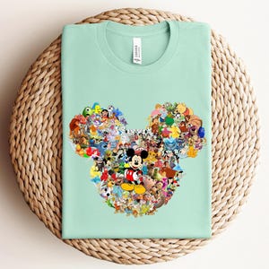 Mickey Mouse Disney Character Shirt, Vintage Disney Tee, Pixar Collage T-shirt, Disneyland Group Shirt, Family Disney Trip Tee