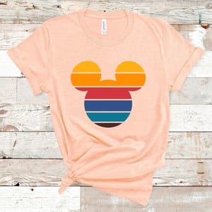 Retro Sunset Mickey Shirt, Colorful Mickey T-Shirt, Magic Kingdom Shirt, Matching Family Travel Shirt, Disneyland, Disneyworld, Minnie Mouse image 3