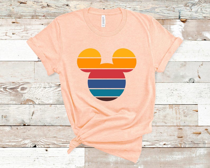 Retro Sunset Mickey Shirt, Colorful Mickey T-Shirt, Magic Kingdom Shirt, Matching Family Travel Shirt, Disneyland, Disneyworld, Minnie Mouse image 3