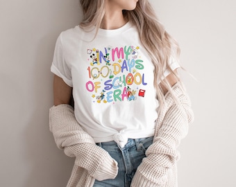 Disney In My 100 Days Of School Era T-shirt, Disney Mickey and Friends Teacher Matching Shirt, 101 Days Smarter, Back to School Gift