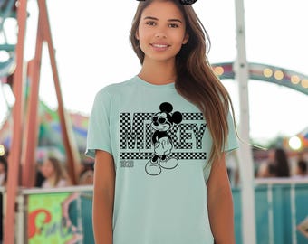 Checkered Mickey Shirt, Checkered Disney Shirt, Retro Disney Shirt, Mickey Shirt, Disney Shirt, Mickey 1928 Shirt