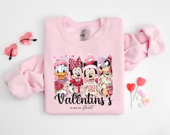 Valentines Main St Shirt, Minnie and Mickey Shirt, Disney Donald Duck And Daisy duck Sweatshirt, Valentines Day Gift Shirt