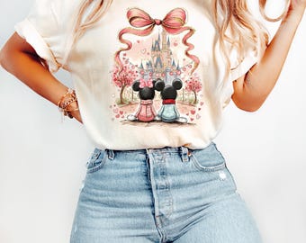 Mickey and minnie magic castle Valentines Main St Shirt, Minnie and Mickey Shirt, Valentines Day Gift Shirt, Valentines Disney Sweatshirt