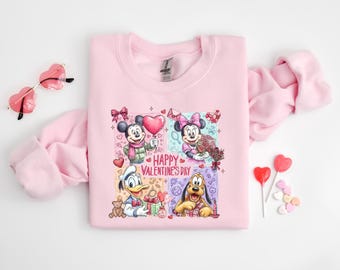 Mickey and friends Disney Valentines Sweatshirt, Disney Valentines Crewneck, Disney and Donald Valentines Tee, Disneyland Love Shirt
