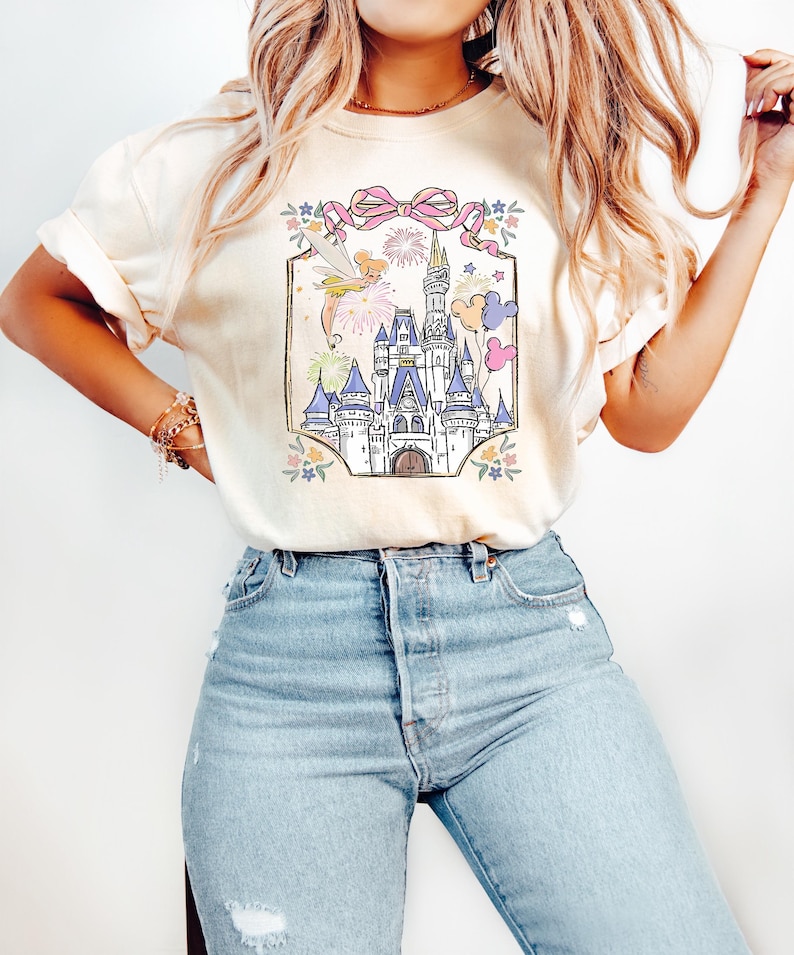 Tinkerbell Magical Castle Shirt, Coquette Disney Castle Shirt, Tinkerbell Shirt, Magic Kingdom T-Shirt, Disney Trip Sweatshirt