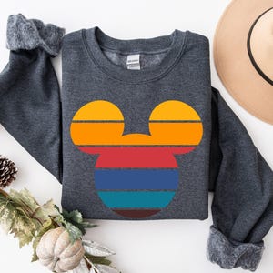 Retro Sunset Mickey Shirt, Colorful Mickey T-Shirt, Magic Kingdom Shirt, Matching Family Travel Shirt, Disneyland, Disneyworld, Minnie Mouse image 2