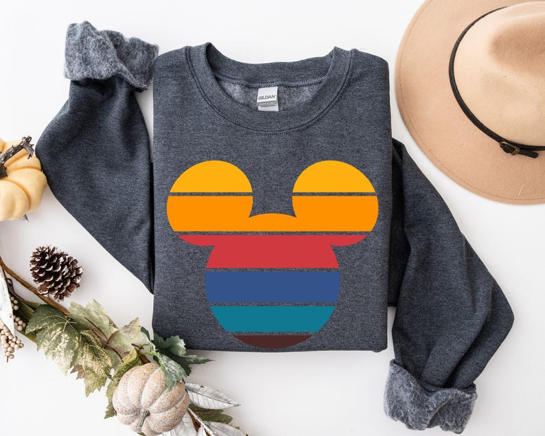 Retro Sunset Mickey Shirt, Colorful Mickey T-Shirt, Magic Kingdom Shirt, Matching Family Travel Shirt, Disneyland, Disneyworld, Minnie Mouse image 2