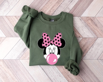Minnie Mouse Retro Bubblegum Portrait Shirt, Mickey and Friends Tee, Disney Family Vacation, Disneyland Trip Shirt, Disney Shirt