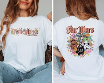 Disney Starwars Retro Flower Characters , Retro Disney Star Wars Shirt,Retro Star Wars Mickey Shirt, Disneyworld Shirts,Disney Family Shirts