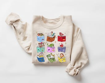 Chemise club de lecture Disney Princess Sidekicks, cadeau pour les amoureux des livres, t-shirt bibliothécaire nains, plie Pascal mushu, chemise Disney Princess Reading