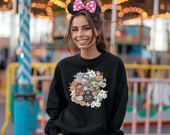 Disney Starwars Retro Flower Characters , Retro Disney Star Wars Shirt,Retro Star Wars Mickey Shirt, Disneyworld Shirts,Disney Family Shirts
