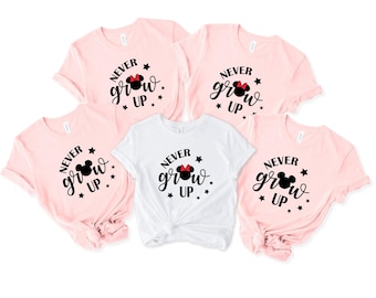 Never Grow Up Shirt, Mickey Head Tee, Disney Parks Shirt, Disney Trip Tee, Adult Disney Shirt, Disneyland Family Shirt, Disney Vacation Gift