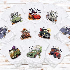 Disney Cars Halloween Shirt, Disney Cars All Characters Halloween T-Shirt, Cars Movie Halloween Sweat, Cars Halloween Group Matching Shirt