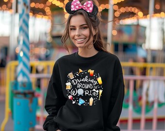 Drinking Around The World, Disney Snacks Shirt World Traveler Shirt, Disney Family Shirt, Epcot Disney Shirt, Holiday Shirt