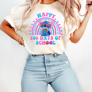 Camiseta Stitch School, Camiseta 100 Dias de Escola, Camiseta Stitch Pupil, Camiseta 100 Dias Pupil, Camiseta Stitch Student, Camiseta Stitch 100 Dias Stitch, Camiseta Escolar