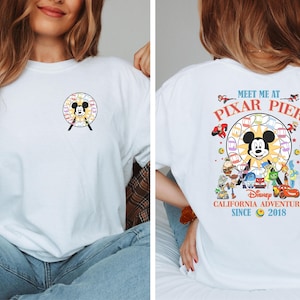 Vintage Pixar Pier Disneyland Shirt, Disneyland Pixar Fest 2024 Shirt, Meet me at Pixar Pier Disney Pixar Characters, Disneyland Trip Shirt