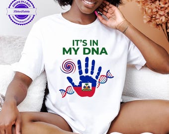 Haitian DNA Pride Shirt, Caribbean American Heritage Tee, Haiti Flag Sweatshirt