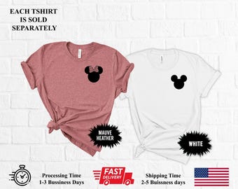 Disney Mickey and Minnie small head tshirt, Disney Family and couple tshirt, Disney Couples - Matching Disney Shirts Valentines Day