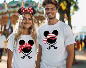Custom Disney Pirates Family Shirts, Disney Pirates of Caribbean Shirt, Pirate Tshirt, Pirate's Life, Mickey and Minnie Disney Cruise Shirt