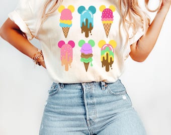 Disney Ice Cream Shirt, Magic Kingdom Shirt, Disney Winnie The Pooh T-Shirt, Disney Mickey Mouse Ice Cream Tee, Disney Gift Shirt for Kids