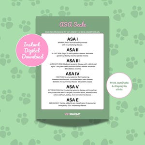 Veterinär ASA Anästhesie-Risiko-Skala (Digitaler Download)