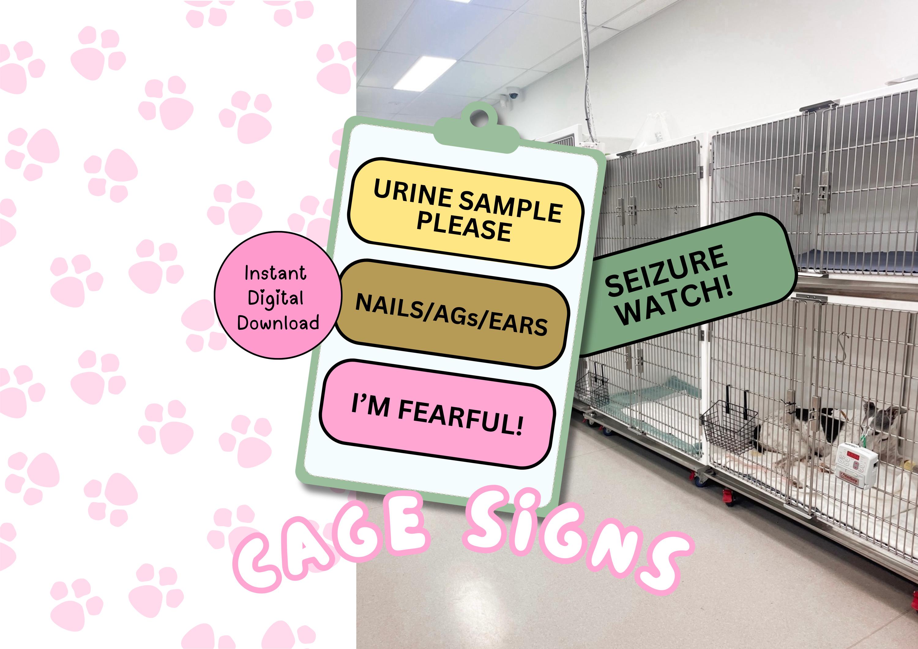 Veterinary Cage Signs (digital Download) - Etsy Canada