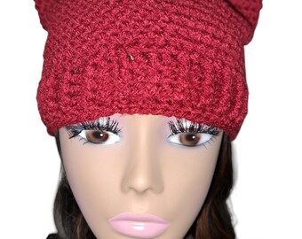 Crochet cat ear beanie