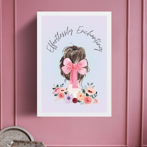 Effortlessly Enchanting Lady Coquette Wall Art, Coquette Room Decor, Printable Wall Art, Girly Wall Art, Preppy Wall Art, Trendy Wall Art.