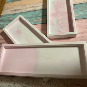 Decorative tray square/ pink white/ tray/ jewelry tray/ gift idea/ donut look