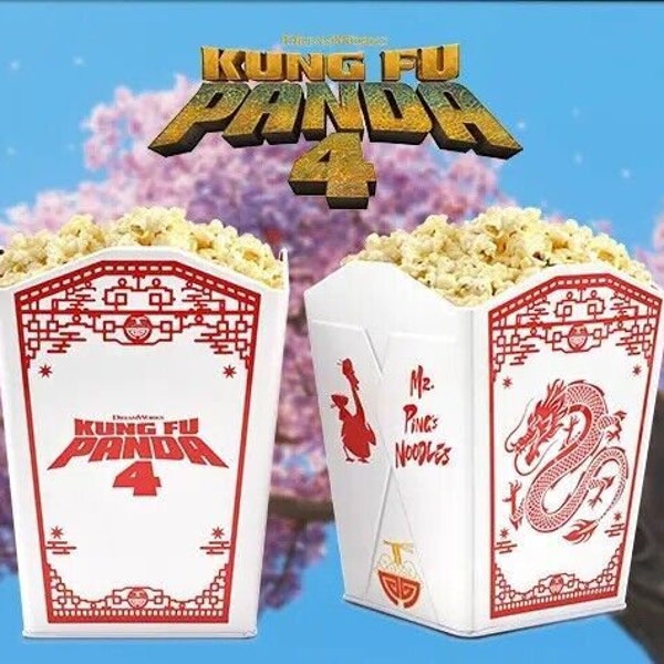 NEW DreamWorks Kung Fu Panda 4 Movie Tin Takeout Box Movie Popcorn Bucket