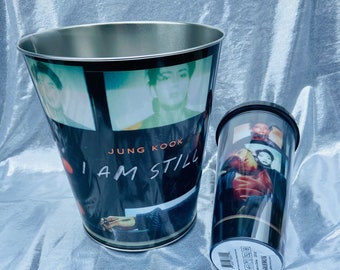 Jungkook “I Am Still” Popcorn Bucket & Cup Combo - in Hand, Ready