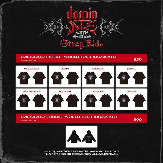 2025 Stray Kids Dominate World Tour OFFICIAL Merch - Pre