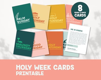 Holy Week Scripture Cards | Easter story | Bible Verses Printable | Holy Week Easter Decor