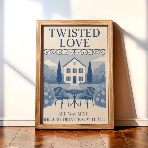 Twisted Love Book Art print, Booktok poster design, Subtle design booktok, Twisted Series Ana Huang book design