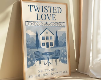 Stampa artistica del libro Twisted Love, design del poster Booktok, design sottile Booktok, design del libro Twisted Series di Ana Huang