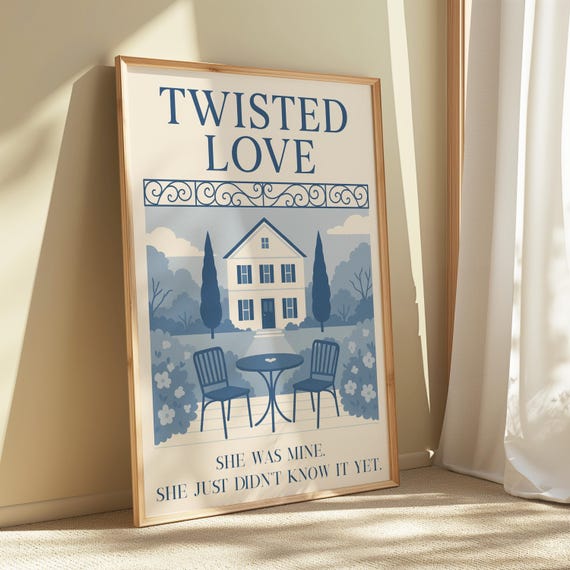 Twisted Love Book Art print, Booktok poster design, Subtle design booktok, Twisted Series Ana Huang book design