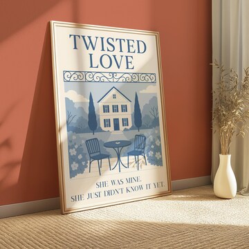 Twisted Love Book Art print, Booktok poster design, Subtle design booktok, Twisted Series Ana Huang book design