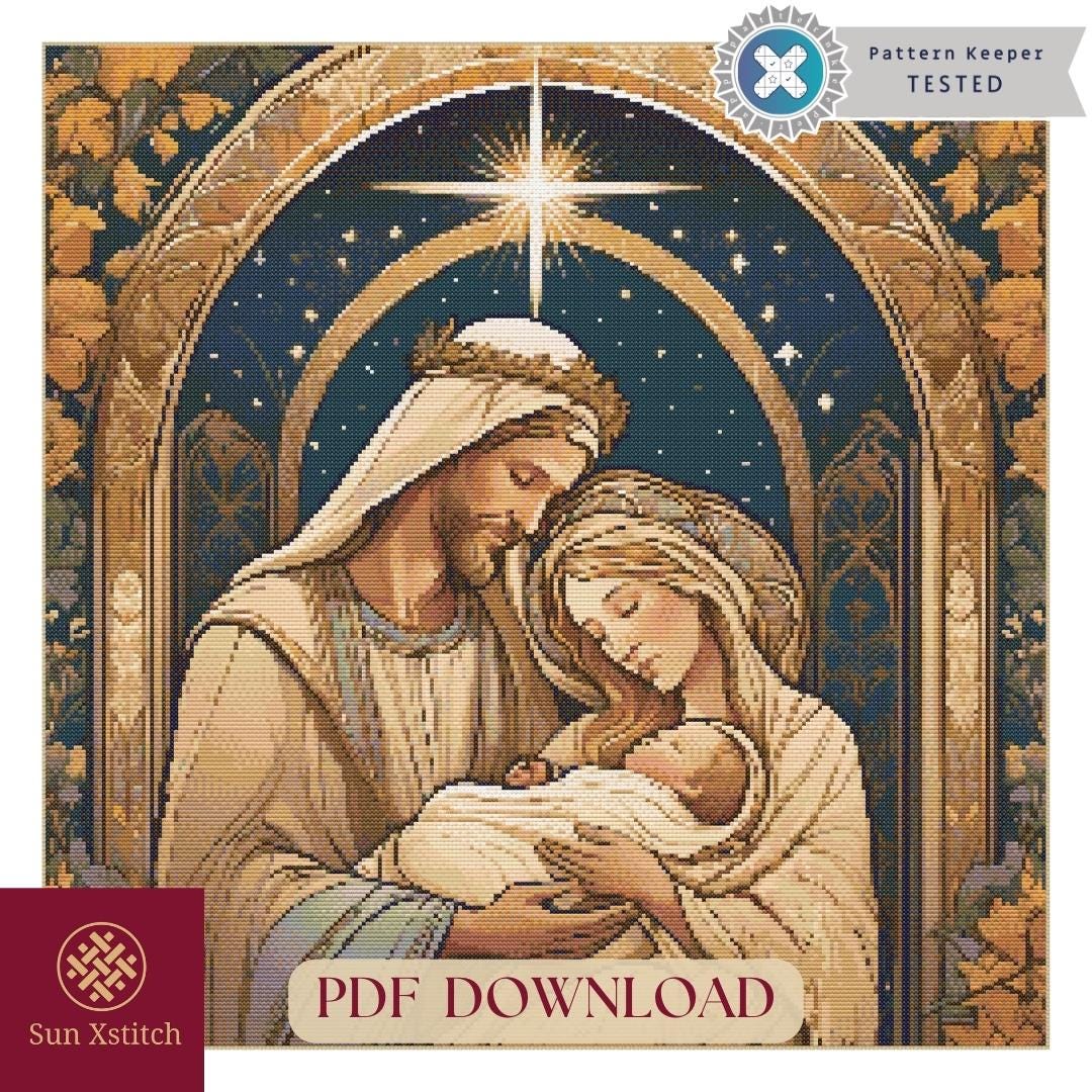 Nativity Counted Cross Stitch Pattern Religious Embroidery Needlecraft ...