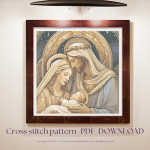 Nativity Cross Stitch Pattern: Christmas Needlepoint Chart (PDF Download, Pattern Keeper Compatible)