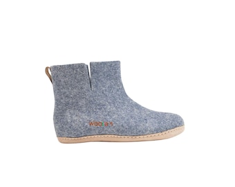 Botas de mezclilla para interior con suela de cuero: comodidad artesanal y estilo moderno
