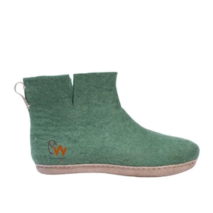 Stivali da interno Woollyes Special Edition – Verdi con suola in cuoio