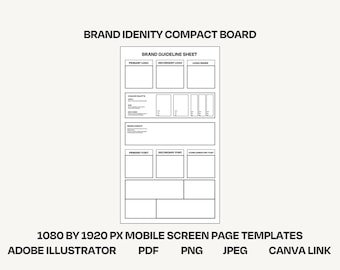 editable brand identity guideline template | customizable brand board & logo design template | canva, adobe illustrator | pdf, png, jpeg