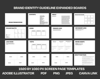 editable brand identity guideline templates | brand design & logo branding template | canva, adobe illustrator | pdf, png, jpeg formats