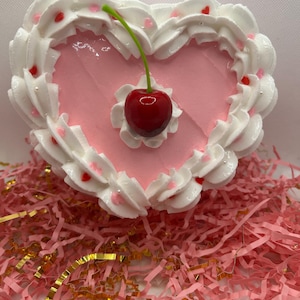 Cherry valentines fake cake jewelry box